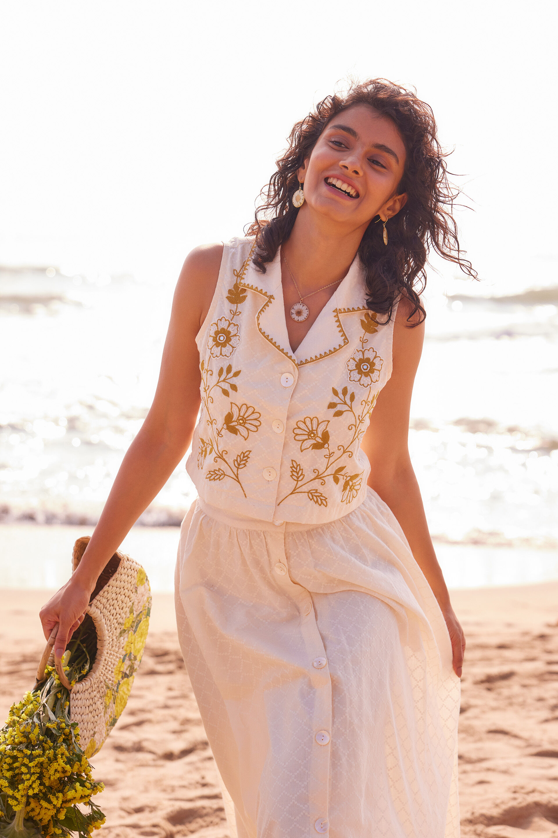 Petal Pop Skirt Set, Off White, image 5